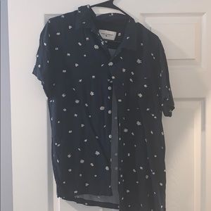 Viscose Short Sleeved Flowered Shirt